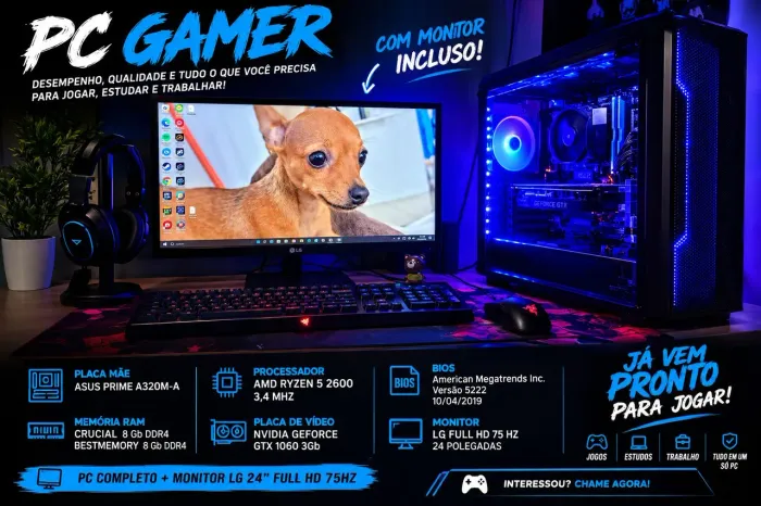 Pc gamer mais monitor