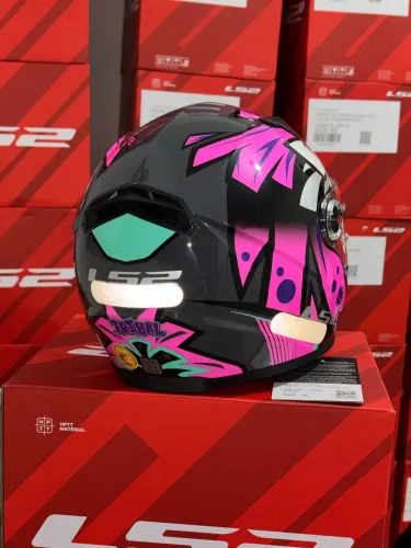 Capacete ls2 tribal fúcsia 