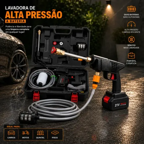 Lavadora de alta pressão profissional portátil sem fio com um par de baterias de 48V
