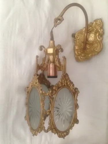 Antiguidade Arandela Colonial / Luminária Bronze Dourado