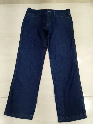 Calça Jeans Masculina Reta Tamanho 48 Azul Marinho - Nova