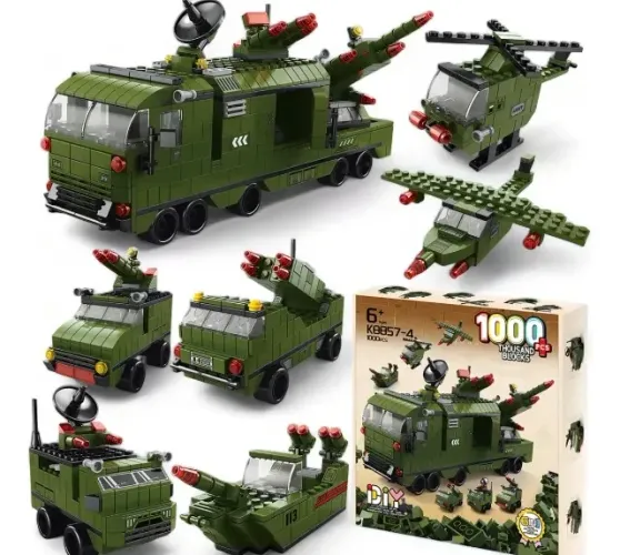 Blocos de Montar Carro Militar com 1000 Peças