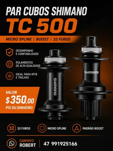Par de cubos Shimano Deore novos tc 500 boost micro splime 32 furos 