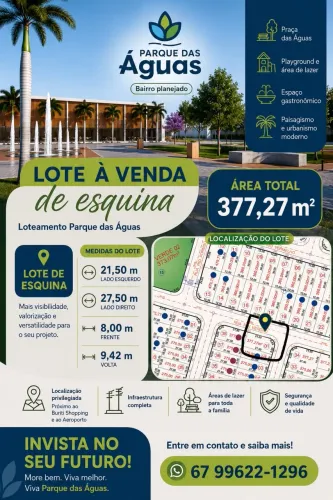 Vende-se lote Loteamento Parque das águas em frente ao aeroporto