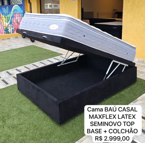 Cama Baú Casal Maxflex Látex SEMINOVA com ENTREGA 
