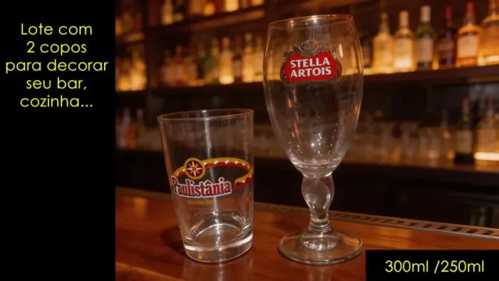 Lote com 2 copos para decorar seu bar, cozinha...