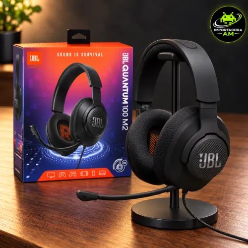 Headset Gamer JBL Quantum 100 M2 Preto com Microfone - 1 ano de Garantia