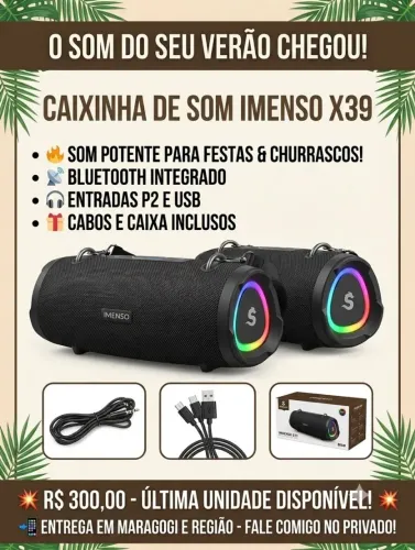 Caixinha De Som Imenso X39 (Usada) - Última unidade!
