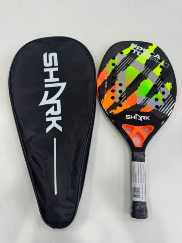 Raquete de beach tênis Shark Predator 2025 laranja e verde