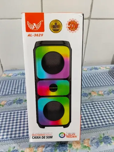 Caixa de Som Bluetooth 50W LED RGB AL-3629 Altonex Nova