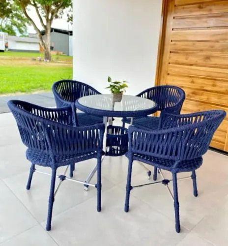 CONJUNTO DE MESA ITALIA EM FITA NAUTICA