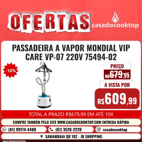 PASSADEIRA A VAPOR MONDIAL VIP CARE VP-07 220V 75494-02