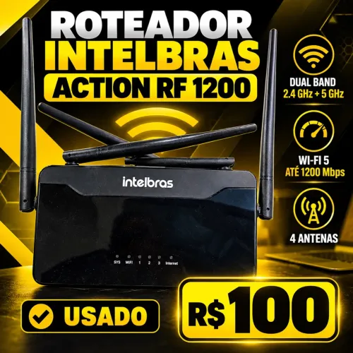 Roteador Intelbras Action RF 1200 Dual Band Wi-Fi 5 4 Antenas