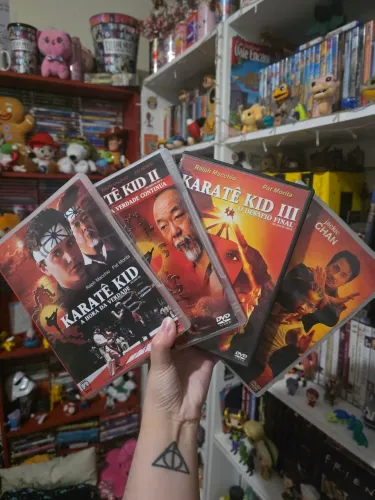 dvds karate kid 1, 2, 3 e jackie chan