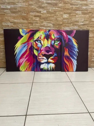 3 Quadros Leão GRANDE