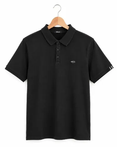 camisa polo replay original preta