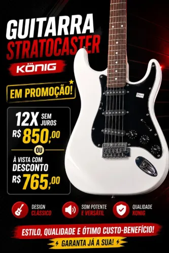 Guitarra konig stratocaster white promocao