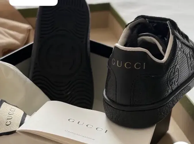 tênis gucci ace cano baixo preto