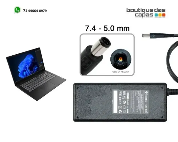FONTE ENERGIA CARREGADOR P NOTEBOOK 18.5V 4.9A 90W 7,4mm X 5,0mm MM071 HP COMPAQ