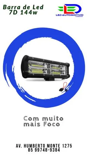 Barra de Led 144w 7D 12v com Muito Foco