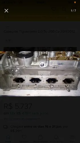 Cabecote Volkswagen tiguan/jeta 2.0 tsi 