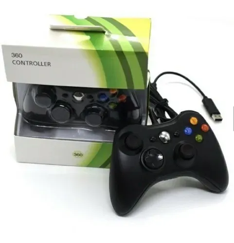 Controle Usb Com Fio Para Xbox 360 Computador Notebook Preto
