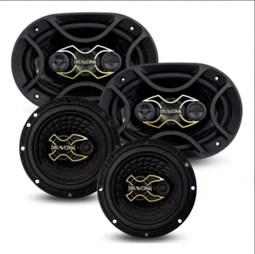 Kit facil Bravox Gold 2x quadriaxiais 6x9 + 2x Triaxiais 6" 480W Novo 1 ano de garantia