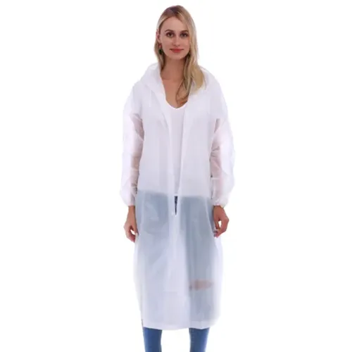 Capa Protetora De Chuva Transparente Reutilizável Resistente Com Capuz Para Passeio Adulto