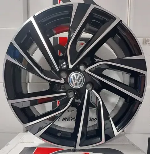 Roda aro 17 Krmai Volkswagen saveiro preta com diamantado jogo novo