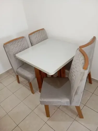 Mesa de jantar cadeiras castor ( bege )