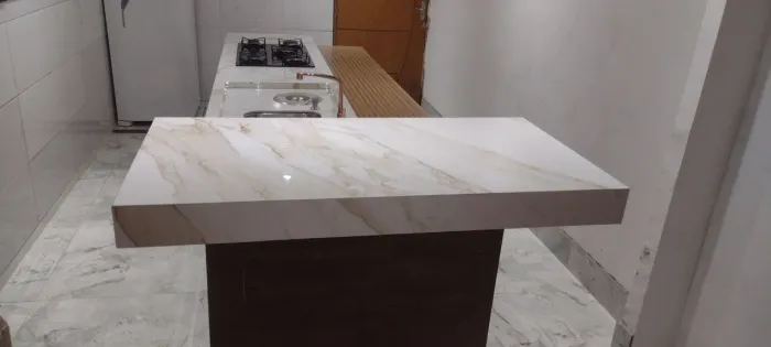 Ilha de porcelanato cozinha