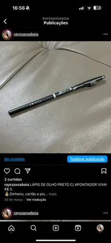 LÁPIS DE OLHO PRETO C/ APONTADOR VIVAI  R$ 5 