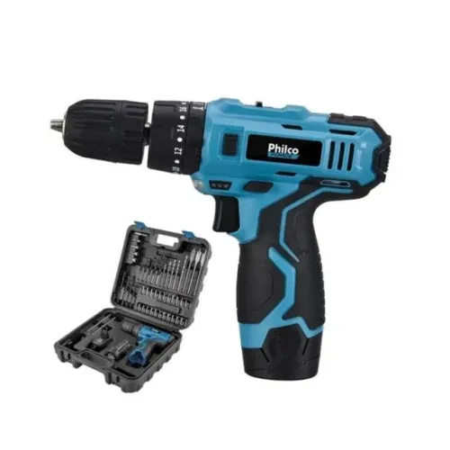 Parafusadeira Philco Force 3 em 1 Maleta 50 acessórios1500rpm <br>