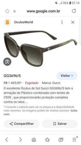 Óculos de sol gucci