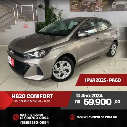 Hyundai HB20 Comfort Plus 1.0 Flex 12V Mec. 2024