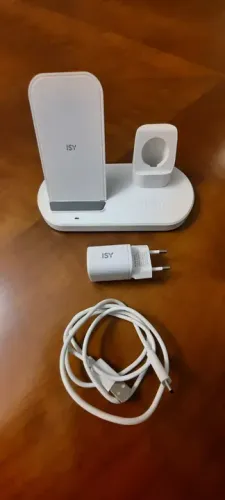 carregador wireless 3 em 1 da isy, produto importado alemanha modelo iwq-2020, novo, na ca
