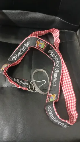 Cordão Porta Copos Oktoberfest Blumenau Eisenbahn Noi e Maldita FM cervejarias
