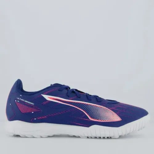 Chuteira Puma Ultra 5 Play Society Azul E Branca