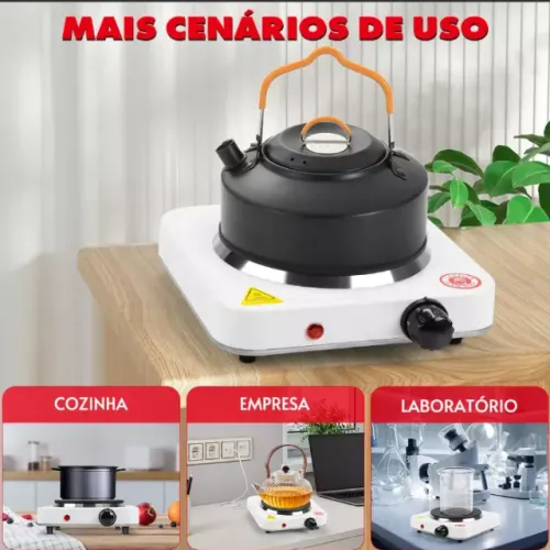 Fogão Elétrico 1 Boca Fogareiro Portátil 1000w 110v branco