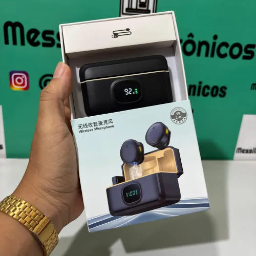 Microfone de lapela sem fio 2.4ghz para gravações