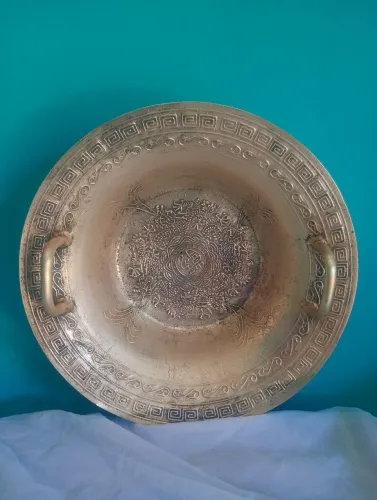 Antiga e rara tigela / bacia taoísta Lung ding em bronze - China 
