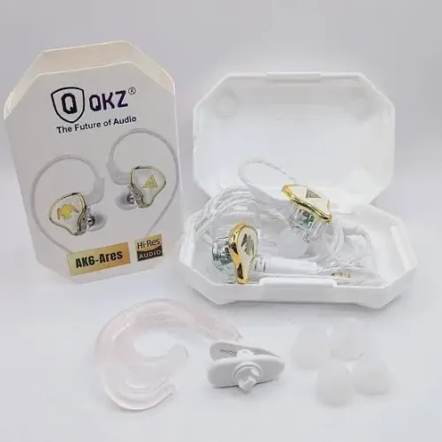 AK6-Ares Branco/Dourado | Fone In-Ear Monitor Hi-Res | Estilo e Áudio Profissional