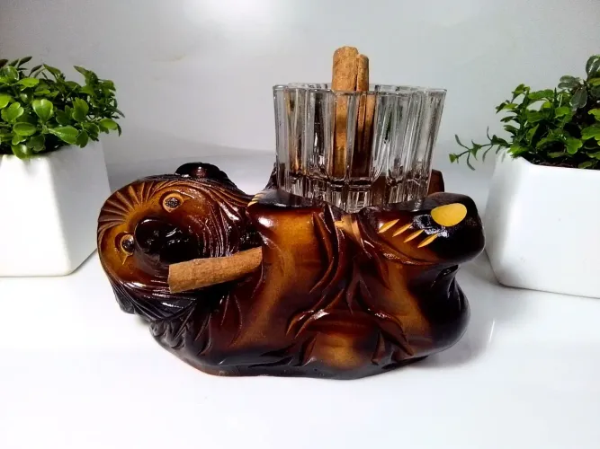 Antiga Escultura em Madeira - Kibori Kuma