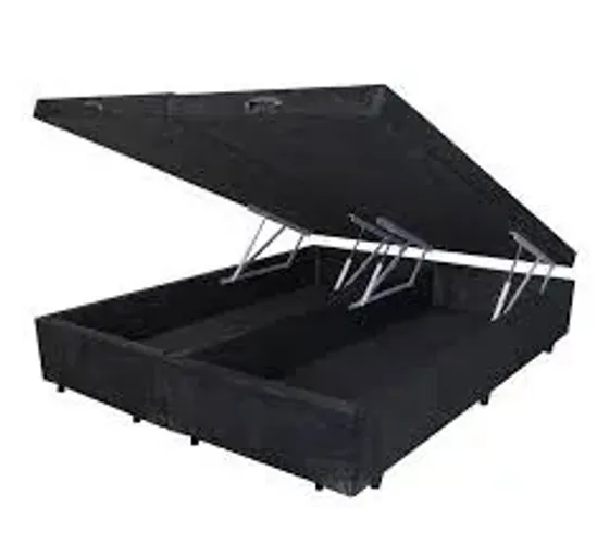 Base Box Baú Queen Bipartido Blindado Preto - Entrega Rápida!