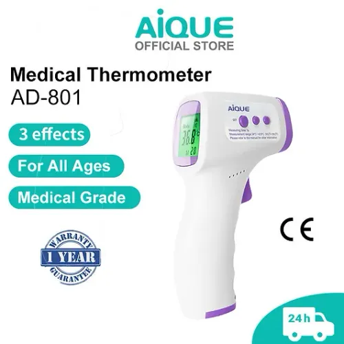 AiQUE Termômetro Digital Infravermelho De Testa S/ Contato Clínico Eletronico