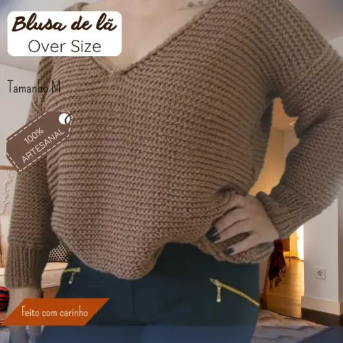 Blusa de lã over size - tamanho M