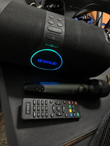 Caixa de Som AGOLD Portátil com Microfone e Controle - Bluetooth