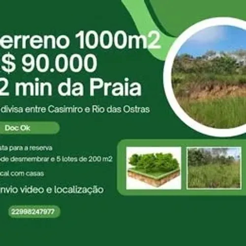1000m2 na saida de Rio das Ostras