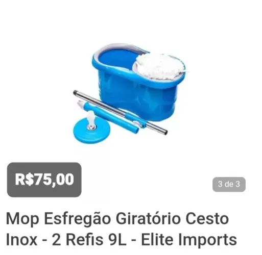 Mop giratória com cesto de inox 