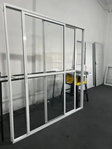 Porta de Vidro e Alumínio 2 folhas linha suprema 